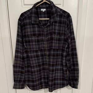 dip Men's Black and Gray Plaid Button Down Shirt